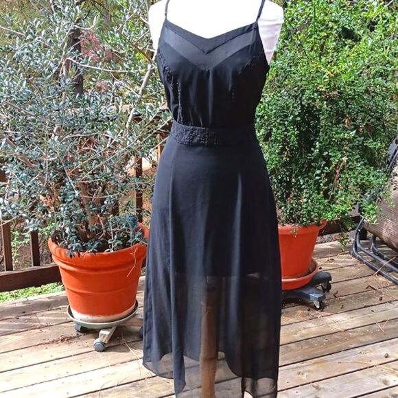 Ladakh Lace and Sheer Black Evening Dress Whimsigoth - Picture 1 of 16